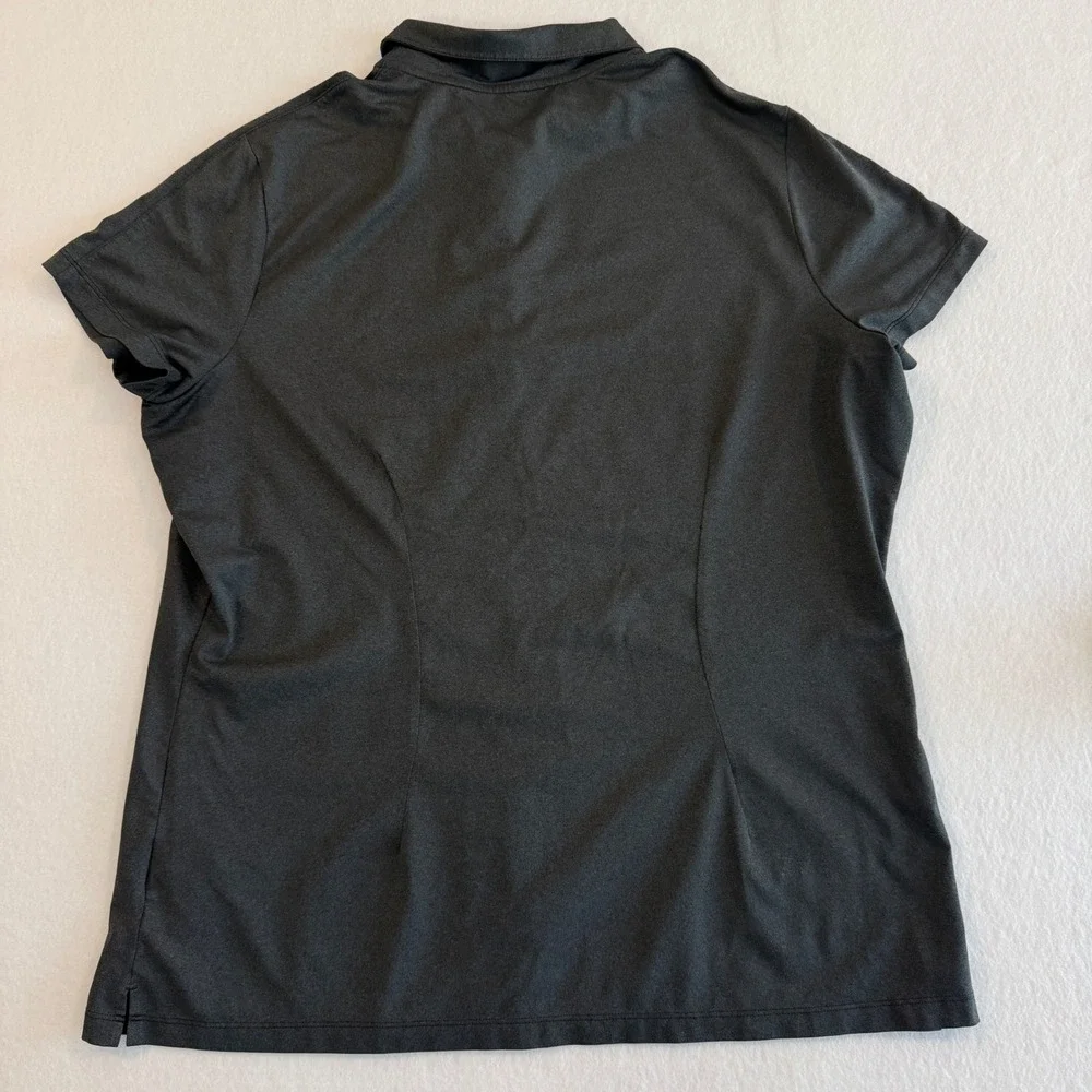 Nike Golf Polo Shirt Women XL Charcoal Gray Dri-FIT Short Sleeve Athletic‎ Top